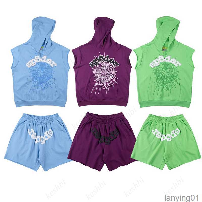 Men's T-shirts Summer Designer Sp5der Young Thug 555555 Bodybuilding Hooded Sleeveless Shirt Fitness Mens Tank Top Casula Loose Elastic Waist Shorts, Green shorts
Men's T-shirts Summer Designer Sp5der Young Thug 555555 Bodybuilding Hooded Sleeveless Shirt Fitness Mens Tank Top Casula Loose Elastic Waist Shorts, Green shorts