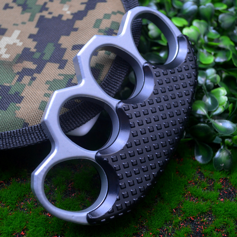 Thickened Metal Knuckle Duster Boxing Training Four Finger Fist Outdoor Tiger Ring Buckle Self-defense EDC Tool