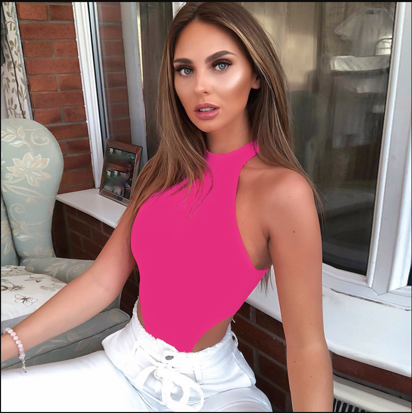 Womens Tanks Camis Women Bodyfitting Underwear Round Collar Sleeveless Jumpsuit Lady Sexy Vest Top Stretch Leotard Short Sleeve Tops 230510