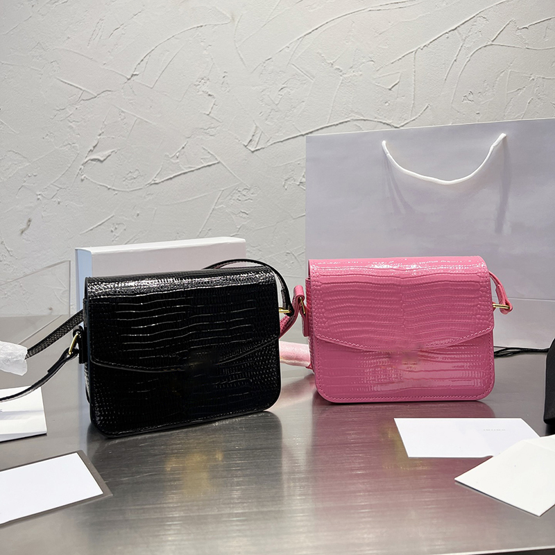 2 Colors Classic Flap Black Evening Bags Pink Leather Bag Clamshell Design Crossbody Key Wallets Lady Coin Purses Women Cross Body