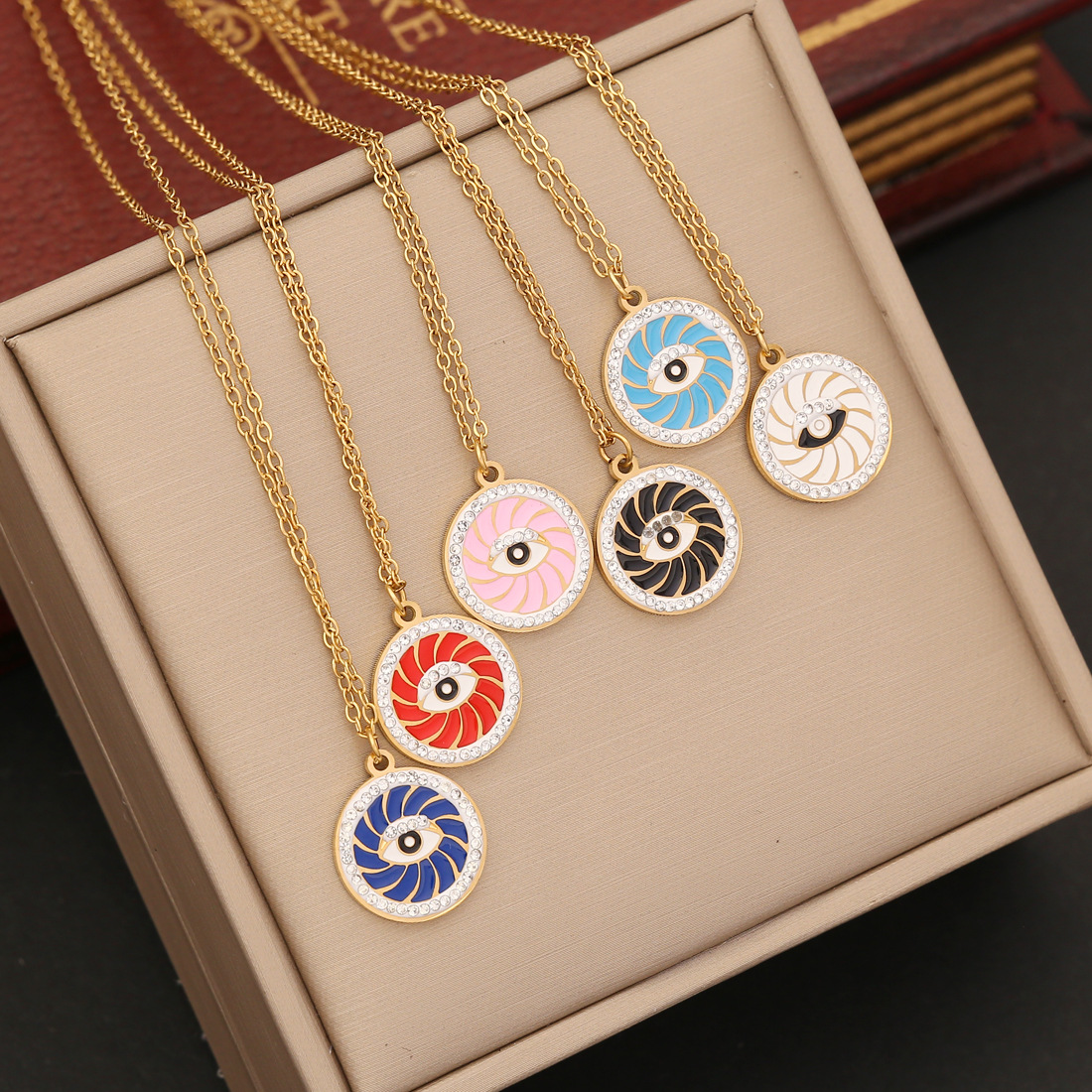 New Popular Colorful Enamel Evil Eye Pendant Necklace Fashion Women Jewelry for Women