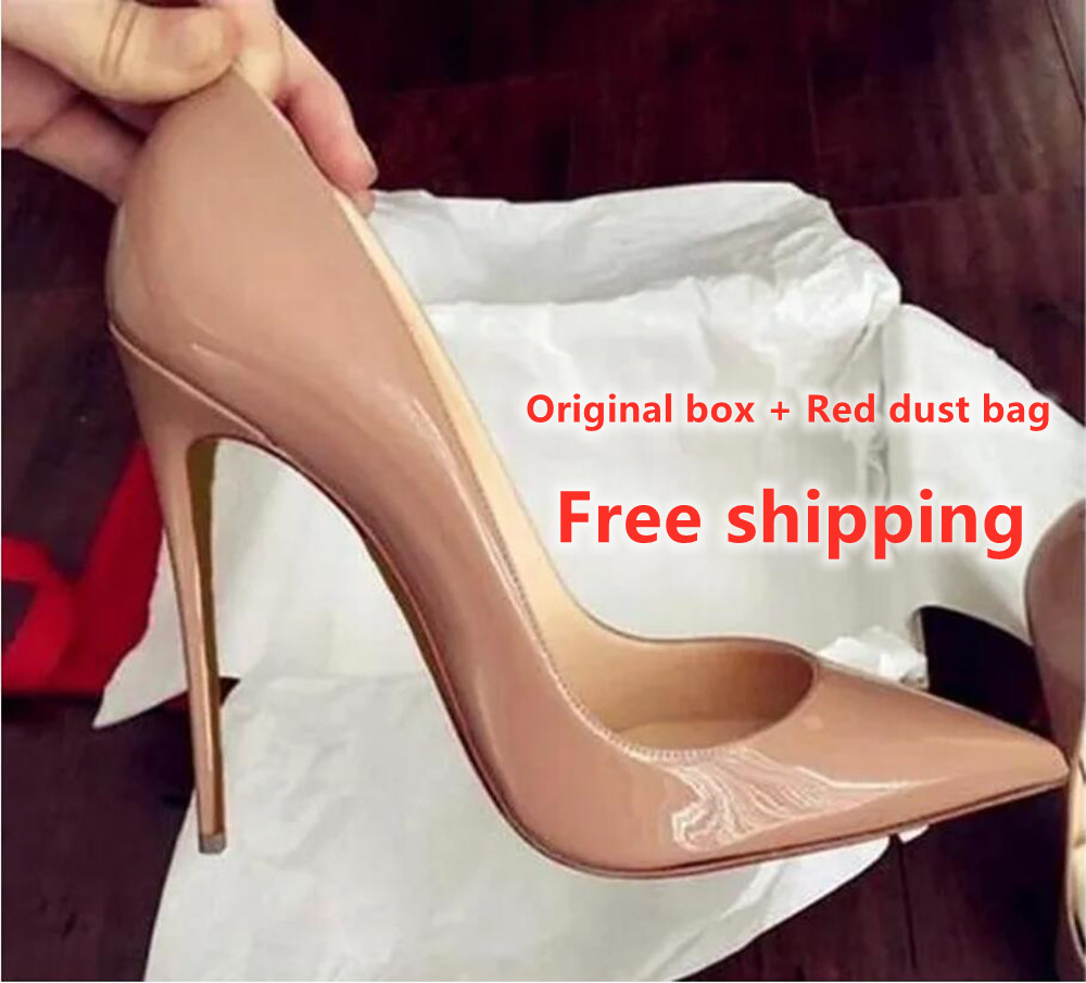 40 Colors Dress Shoes Red High Kate Heels Bottom Luxury women Designer Back Patent leather Sandals Pointed Red toes sole 6cm 8cm 10cm 12cm heels Pumps Free shipping 188