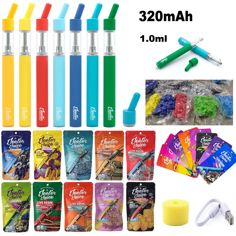 JEETER Juice Live Resin Disposable Vape Pen Kit With 10 Strains Zipper Candy Bag Packagings 320mAh Rechargeable Battery 1.0ml Empty Cartridges Pods, Multi
JEETER Juice Live Resin Disposable Vape Pen Kit With 10 Strains Zipper Candy Bag Packagings 320mAh Rechargeable Battery 1.0ml Empty Cartridges Pods, Multi