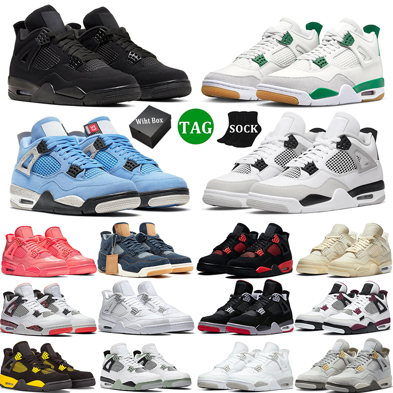 With Box Jumpman 4s Basketball Shoes Men Women Black cat SB Pine Green Military Balck Unversity Blue Red Thunder White Oreo Red Thunder Trainers Sports Sneakers, 27
With Box Jumpman 4s Basketball Shoes Men Women Black cat SB Pine Green Military Balck Unversity Blue Red Thunder White Oreo Red Thunder Trainers Sports Sneakers, 27