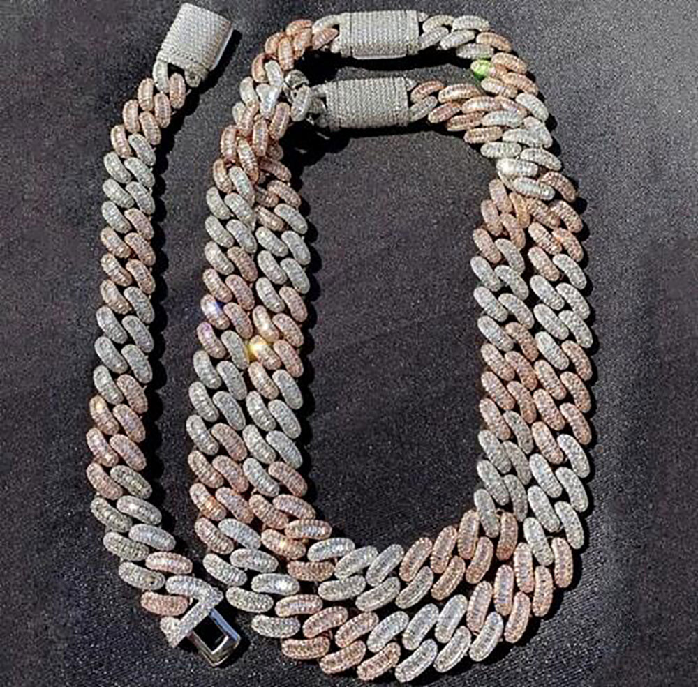 15MM Two Tone Baguette Chain Cuban Link Necklace Bracelets Iced Out 14K Rose Gold CZ Iced Out Cubic Zirconia Hiphop Jewelry
15MM Two Tone Baguette Chain Cuban Link Necklace Bracelets Iced Out 14K Rose Gold CZ Iced Out Cubic Zirconia Hiphop Jewelry