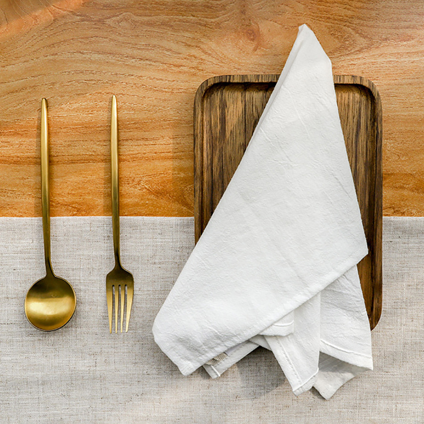 Table Napkin 50PC Cloth Cotton Napkins Family Dinner Kitchen Green Fabric Tea Towels el Serving Wedding Decoration Mat 30X45CM 230511