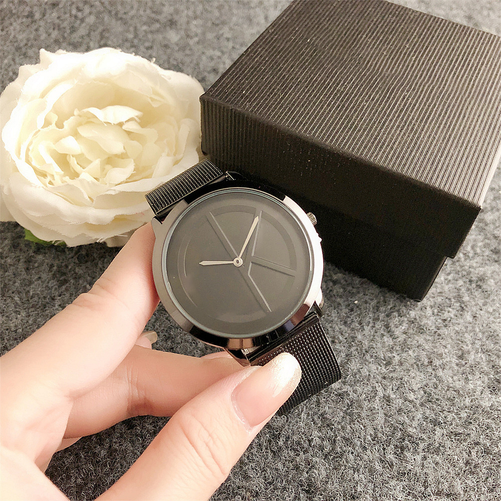 Full Brand Wrist Watch Men Women Style 40 mm Luxury With Logo Steel Metal Band Quartz Clock C23