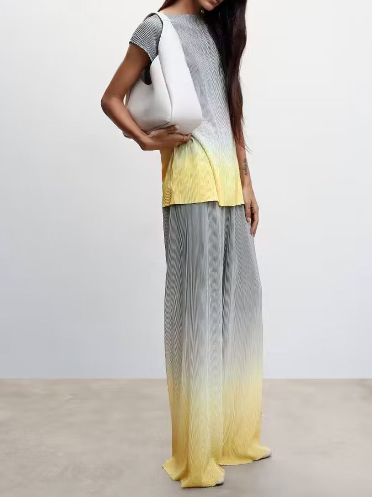 Women's Two Piece Pants Kumsvag Women Summer 2 pieces sets Fashion Chiffon Blouses Shirts Tops and Trousers Female Casual Elegant Suits Clothing 