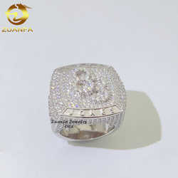 Pass Diamond Tester Iced Out 925 Sterling Silver Custom Name Men Vvs Moissanite Hip Hop Ring