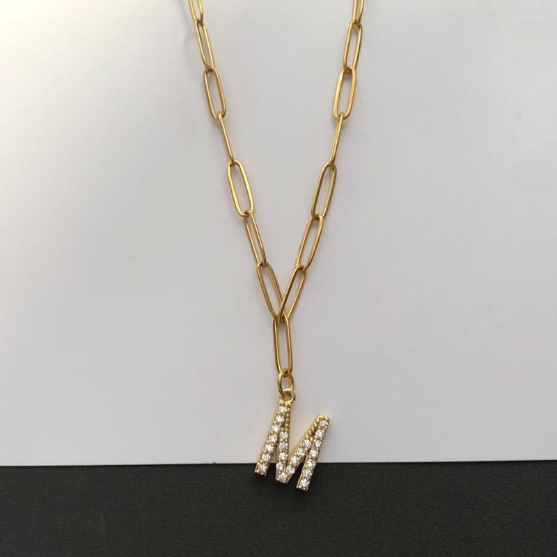 Pendant Necklaces Simple Zircon Letter Charm Necklace Shinning Micro Pave CZ 26 Initial Alphabet Name Stainless Steel Geometric Chain
Pendant Necklaces Simple Zircon Letter Charm Necklace Shinning Micro Pave CZ 26 Initial Alphabet Name Stainless Steel Geometric Chain