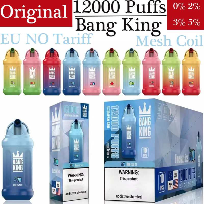 Original Bang King E Cigarettes 12000 Puffs Disposable Vapes 0% 2% Puff 12000 23ML Mesh Coil Prefilled Pod 650 Mah Rechargeble 3% 5% Vape Pen Desechable Vaper
Original Bang King E Cigarettes 12000 Puffs Disposable Vapes 0% 2% Puff 12000 23ML Mesh Coil Prefilled Pod 650 Mah Rechargeble 3% 5% Vape Pen Desechable Vaper