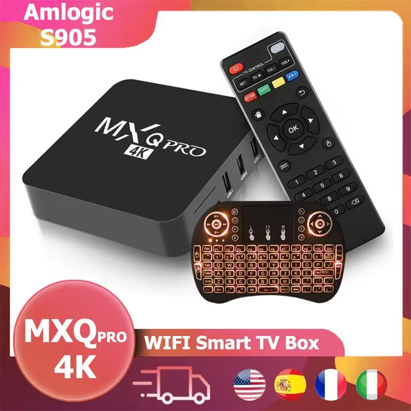 MXQ PRO TV Box Android 11 8GB 128GB S905L Media Player Receiver 2 4G Wifi Smart TV Box Andriod Set Top Box Keyboard Remote Kit
MXQ PRO TV Box Android 11 8GB 128GB S905L Media Player Receiver 2 4G Wifi Smart TV Box Andriod Set Top Box Keyboard Remote Kit