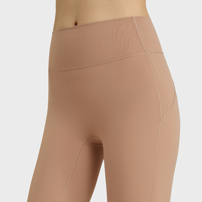 Brand designer high waisted tight pants without T yoga solid color tight pants elastic women's sports pants nude carnival pants hip lifting class