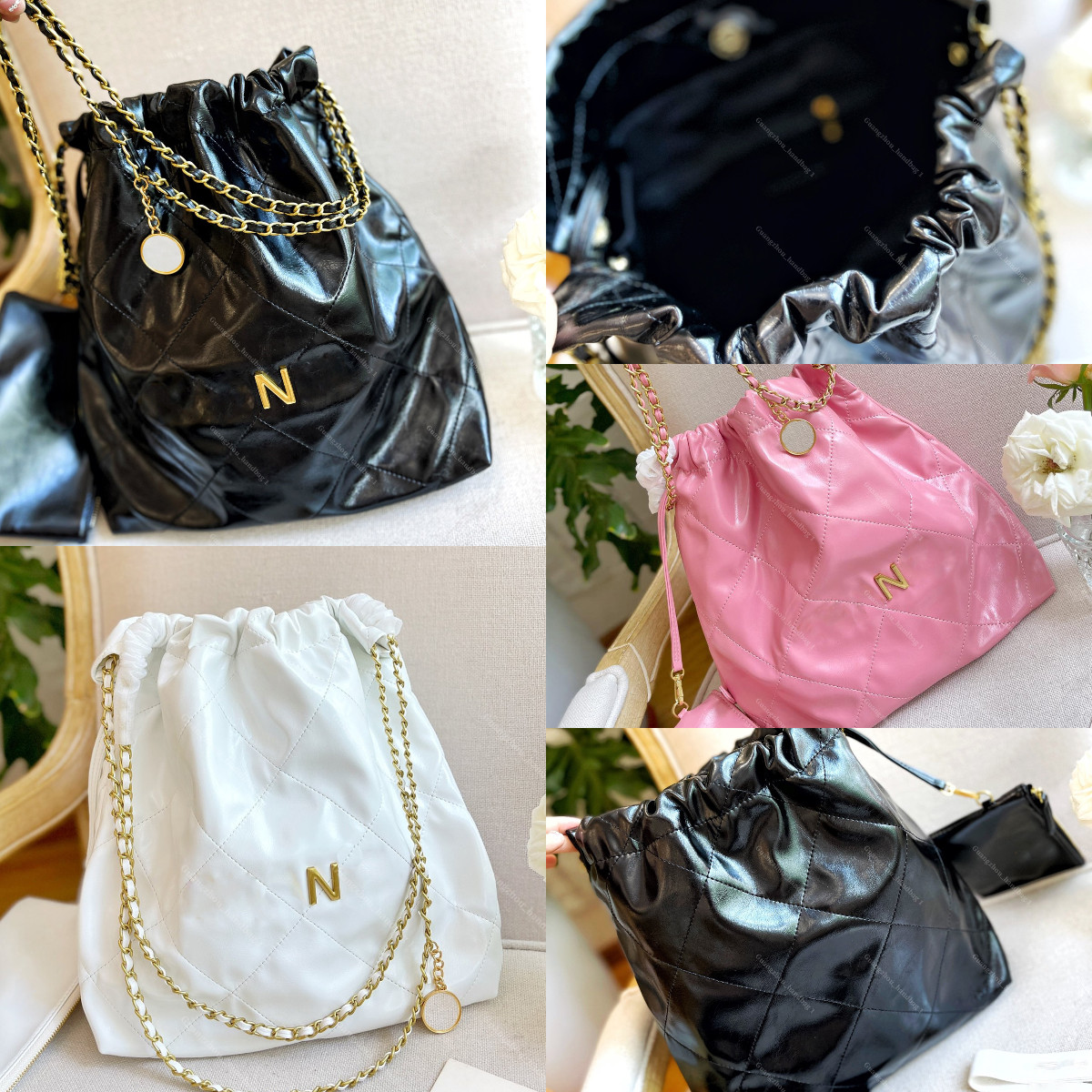 Designer Bags 22 Mini Handbag Shiny Calfskin Bag Gold-Tone Metal Black Pink White Bags Patent Leather Bag Check Diamond Lattice Bag
Designer Bags 22 Mini Handbag Shiny Calfskin Bag Gold-Tone Metal Black Pink White Bags Patent Leather Bag Check Diamond Lattice Bag
