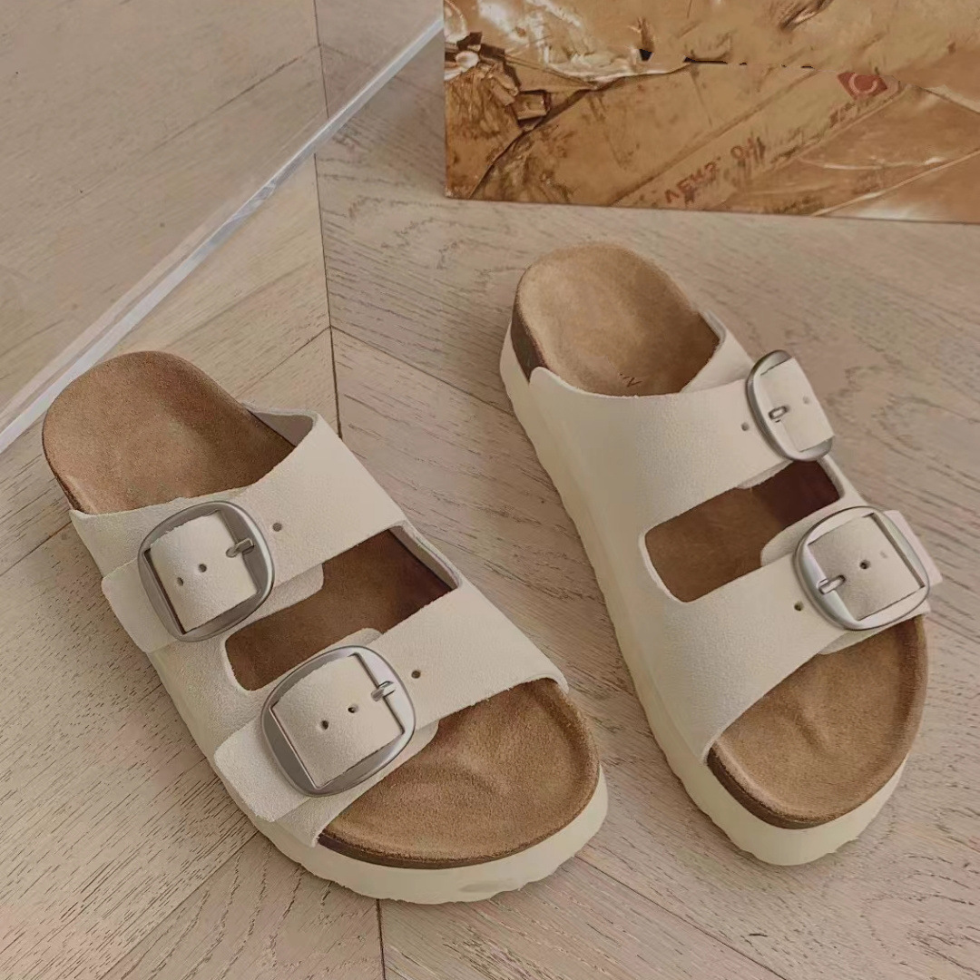 Thick-soled Slippers Female Outside Wear 2023 Summer New Leather Buckle Retro Everything with A Single Line Sandals, Black
Thick-soled Slippers Female Outside Wear 2023 Summer New Leather Buckle Retro Everything with A Single Line Sandals, Black