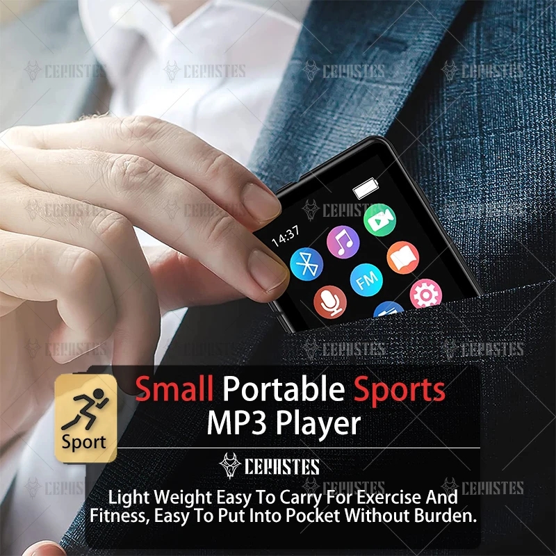 2023 New MP3 Player Bluetooth 5.0 Full Screen Walkman Portable Sport Music Player Mp4 Video Player FM/E-book/Recorder Mp3