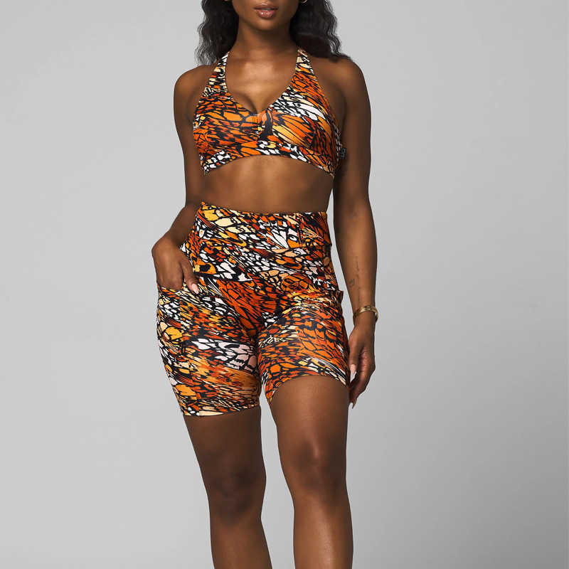Tight Yoga Suit Autumn/Winter Sports Set Sexy Shockproof Bra with Hip Lift and High Waist Pants, Orange white flower flat waist shorts
Tight Yoga Suit Autumn/Winter Sports Set Sexy Shockproof Bra with Hip Lift and High Waist Pants, Orange white flower flat waist shorts