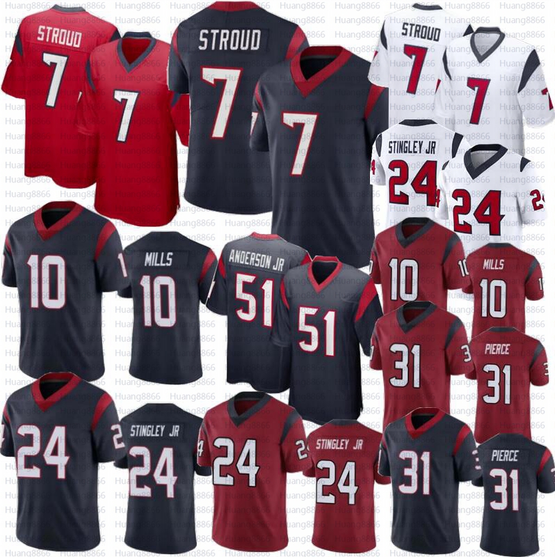 

7 CJ Stroud houstons 51 Will Anderson Jr Football Jersey Dameon Pierce Texan Davis Mills Jalen Pitre John Metchie Tunsil Devin Singletary Jr, Men