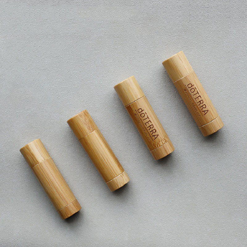 Bamboo DIY design empty lip gloss container lip balm cosmetic packaging containers 5g