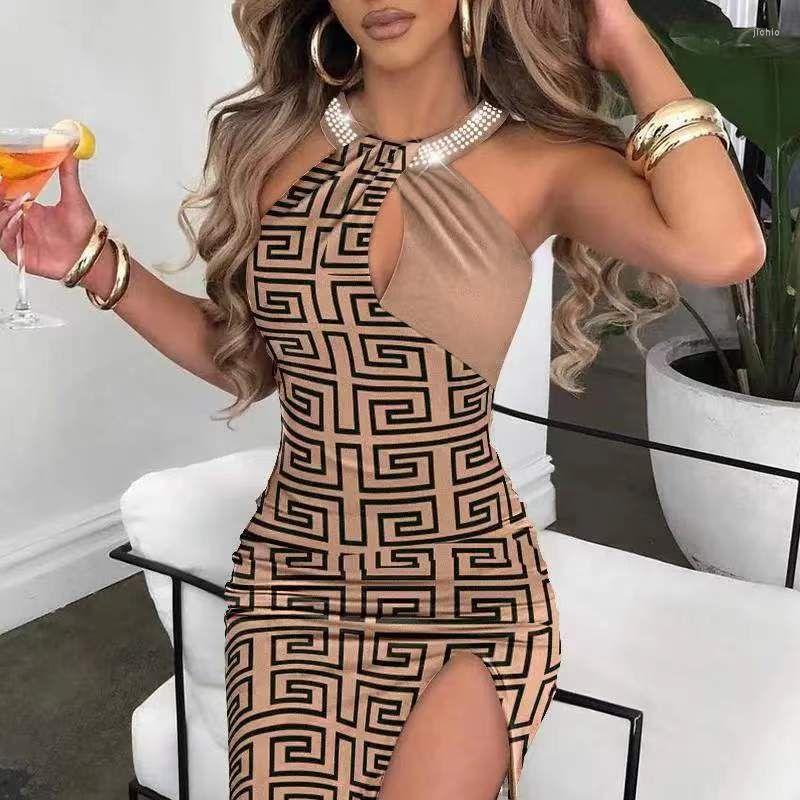 Casual Dresses Sexy Off Shoulder Sleeveless Cut Out Slit Maxi Women Elegant Party Evening Prom Birthday Ling Dress 2024 Spring Clothes