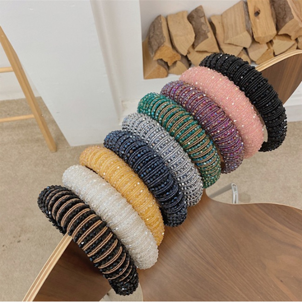 Hair Rubber Bands Highend hair accessorie crystal widebrimmed headband full of s and baroque girl band 230512