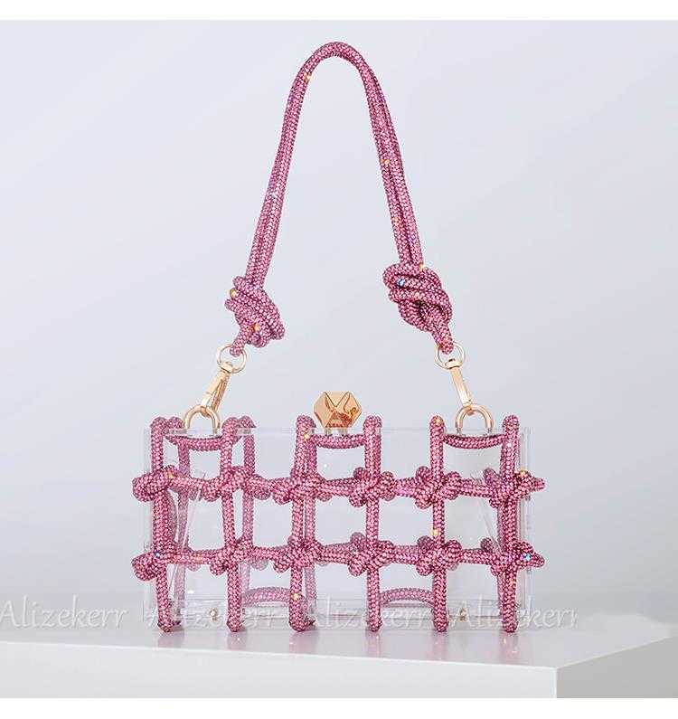 Shoulder Bags Clear Acrylic Box Diamond Evening Clutch Women 2023 Luxury Designer Hand Woven Knotted Rope Rhinestone Purses Wedding Party 230426, Wine red
Shoulder Bags Clear Acrylic Box Diamond Evening Clutch Women 2023 Luxury Designer Hand Woven Knotted Rope Rhinestone Purses Wedding Party 230426, Wine red