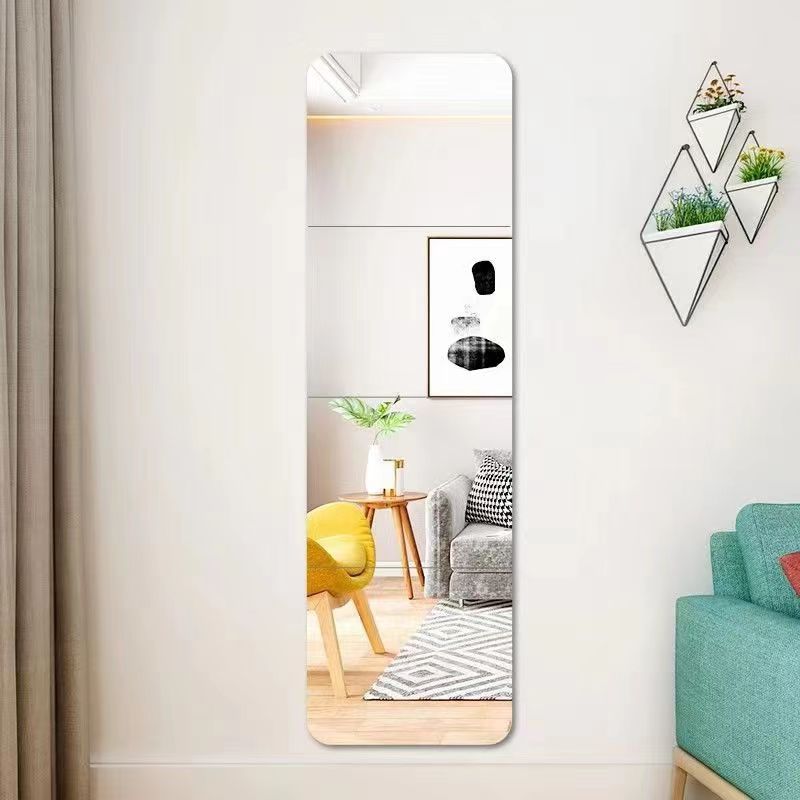Stick a wall mirror wall adhesive acrylic bathroom toilet general household cosmetic mirror mirror hd from punching