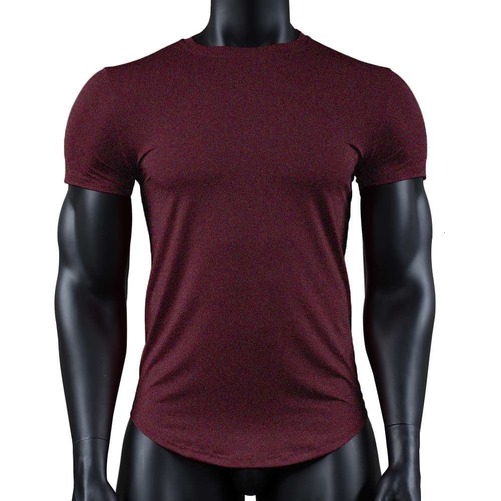Men's TShirts Men's Workout Gym Hipster Curved Hem TShirts Muscle Fitness Hip Hop T Shirt Bodybuilding Gym Fit Tee 230512