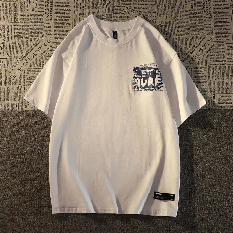 Men's TShirts European and American creative letter pure cotton short sleeved Tshirt for men and women ins summer loose casual couple y2k top 230