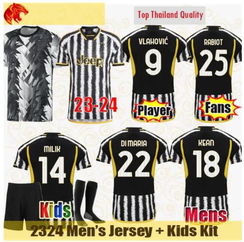 23 24 Juventus Soccer Jerseys VLAHOVIC 2023 2024 Fans Player Version MILIK DI MARIA Juve CHIESA POGBA Football Shirt AKE KEAN KOSTIC Mens Jersey Kids Sets 
23 24 Juventus Soccer Jerseys VLAHOVIC 2023 2024 Fans Player Version MILIK DI MARIA Juve CHIESA POGBA Football Shirt AKE KEAN KOSTIC Mens Jersey Kids Sets