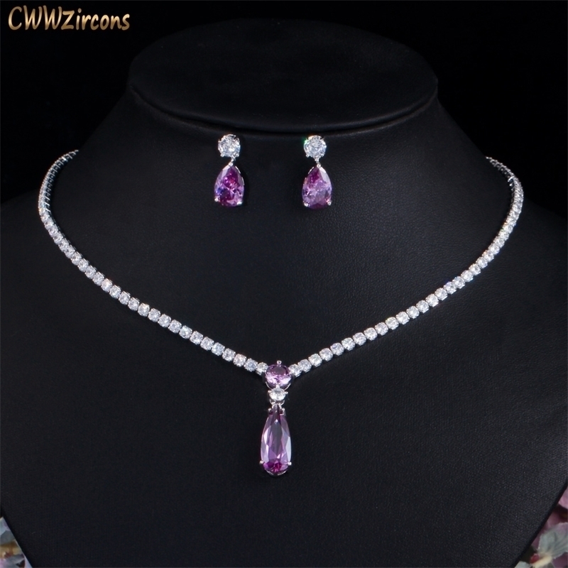 Wedding Jewelry Sets CWWZircons Top Red Purple Cubic Zirconia Water Drop Fashion Women Engagement Party Set for Bridesmaid Gift T525 230511
Wedding Jewelry Sets CWWZircons Top Red Purple Cubic Zirconia Water Drop Fashion Women Engagement Party Set for Bridesmaid Gift T525 230511