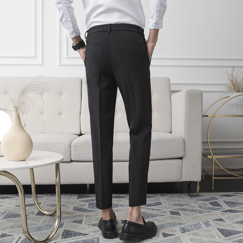 Men's Pants Men Non-iron fabric Dress Pants Slim Straight Black Apricot Dark Gray Casual Suit Pants Male Business Little Feet Suit pants 230512