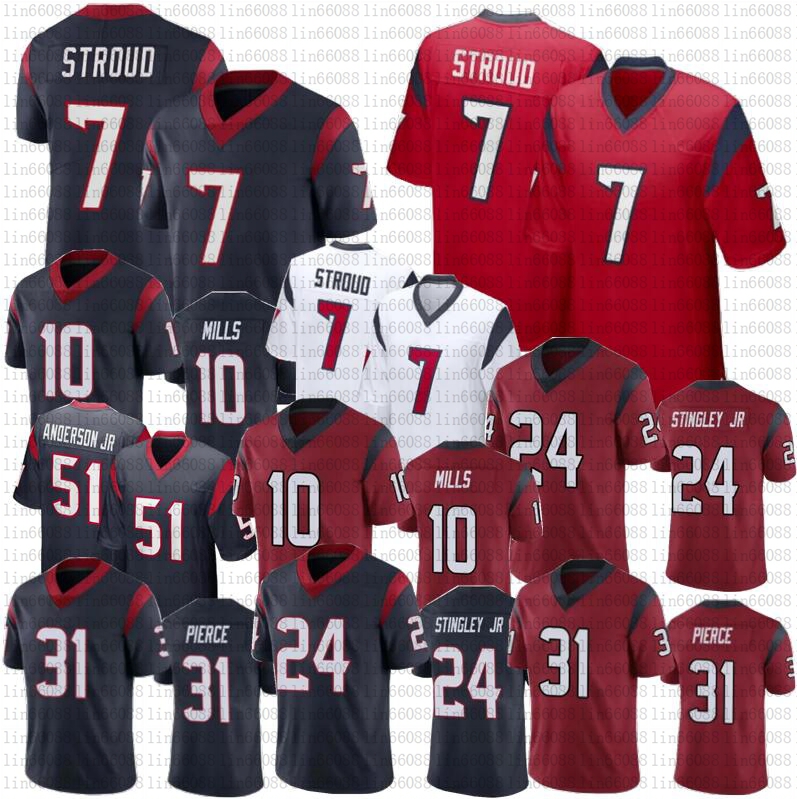 

7 CJ Stroud 51 Will Anderson Jr Football Jersey Dameon Pierce Texan Jalen Pitre John Metchie Tunsil Devin Singletary Jr Davis Mills, Men