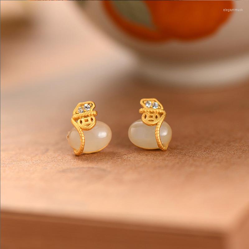 Stud Earrings Trendy S925 Sterling Silver Natural Hetian Jade Jasper For Women Versatile Fashion Fine Jewelry 
Stud Earrings Trendy S925 Sterling Silver Natural Hetian Jade Jasper For Women Versatile Fashion Fine Jewelry