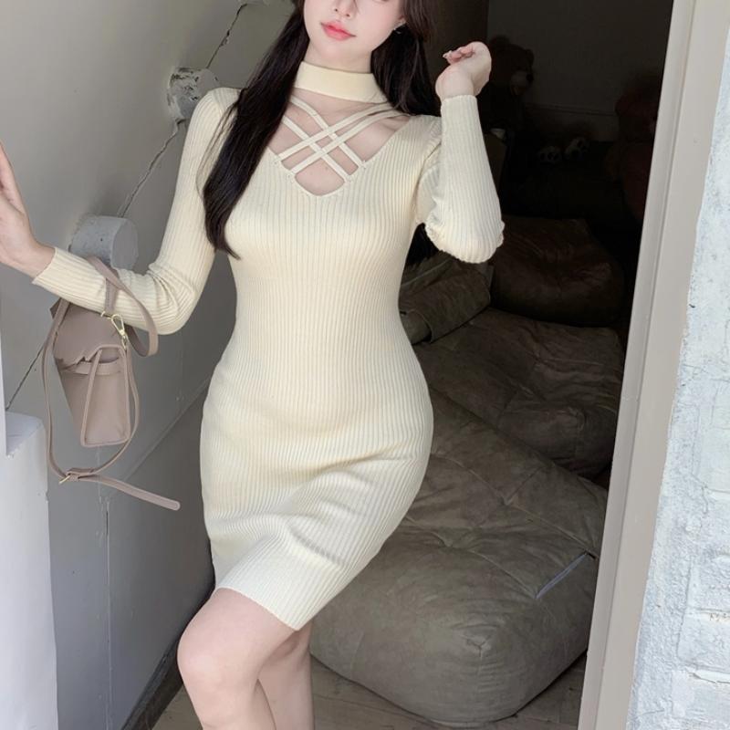 Casual Dresses Long Sleeve Sweater Dress Women Korean Fashion Y2k Mini Knit Party 2023 Autumn Sexy V-neck One Piece, Black
Casual Dresses Long Sleeve Sweater Dress Women Korean Fashion Y2k Mini Knit Party 2023 Autumn Sexy V-neck One Piece, Black