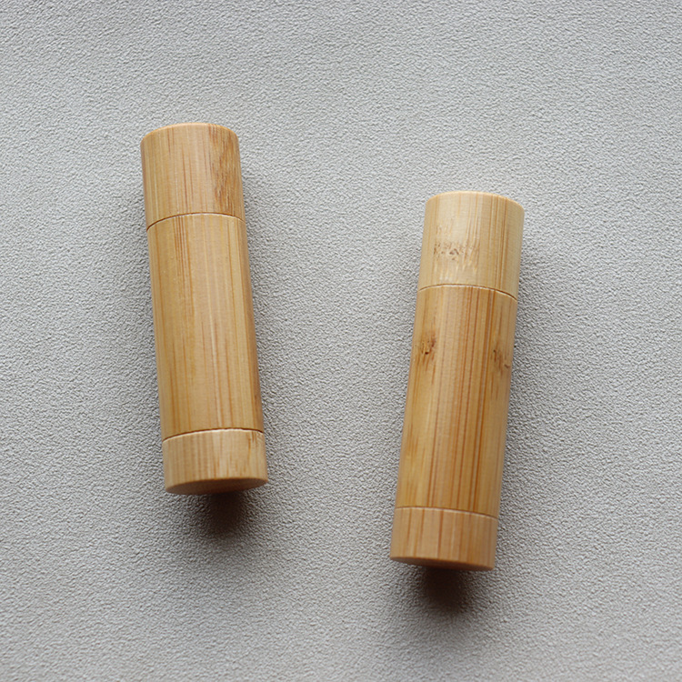 Bamboo DIY design empty lip gloss container lip balm cosmetic packaging containers 5g