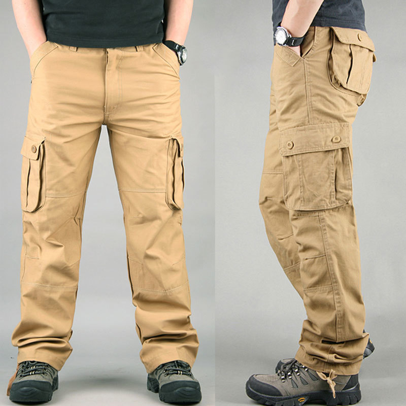 Men's Pants Men Army Pants Cargo Trousers Military 8 Pockets Overalls Cargo Pants Male Full Long Pents Worker Trousers Plus 4XL Casual Pants 2305