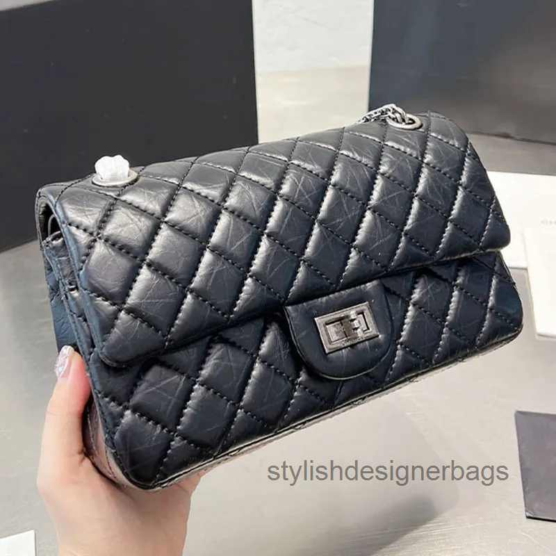 9A Quality CF 2.55 Shoulder Bag Lambskin Leather Elephant texture Women Luxurys Designers Classic Gold Silver Chain Ladies crossbody tote Bags Vintage 26CM