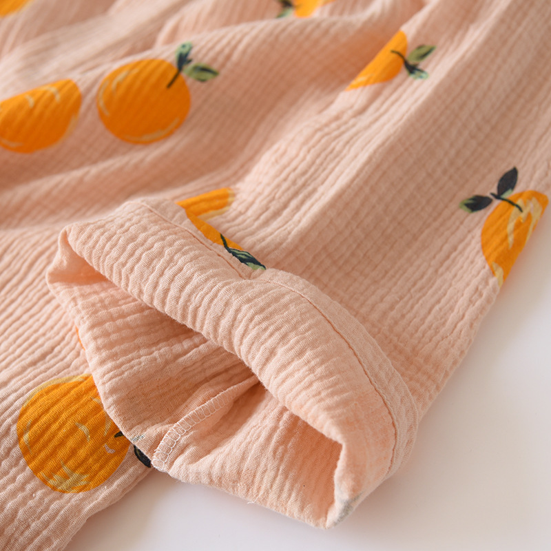 Womens Sleepwear Japanese kimono dressing gown spring and autumn ladies cotton crepe cloth thin summer bathrobe home service sleepwear bath robe 23051