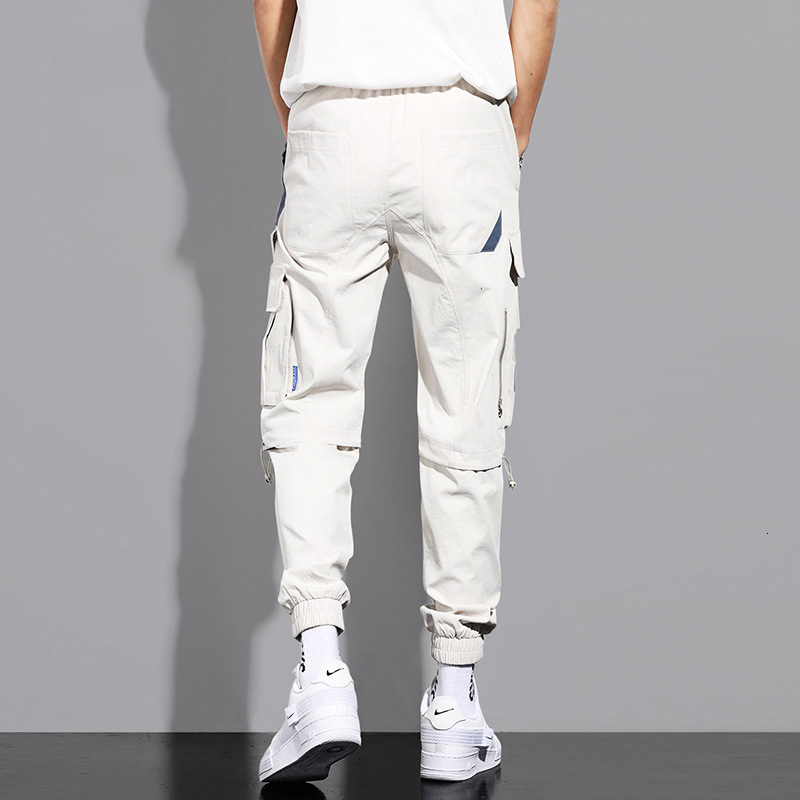 Men's Pants Fashion Sweatpants Streetwear Cargo Pants Men Ribbons Pockets Joggers Hip Hop Men's Trousers 230512