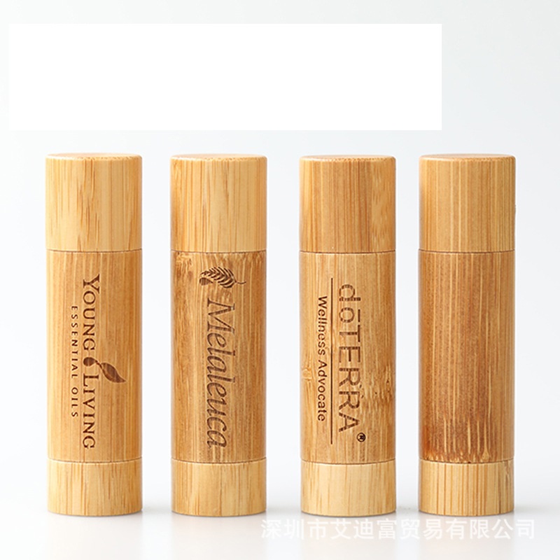 Bamboo DIY design empty lip gloss container lip balm cosmetic packaging containers 5g