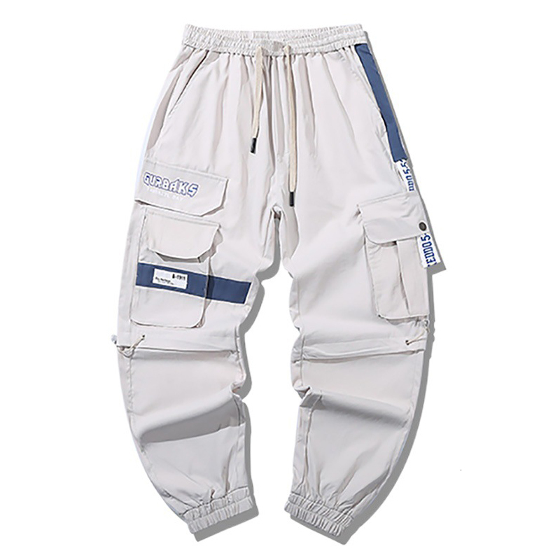 Men's Pants Fashion Sweatpants Streetwear Cargo Pants Men Ribbons Pockets Joggers Hip Hop Men's Trousers 230512
