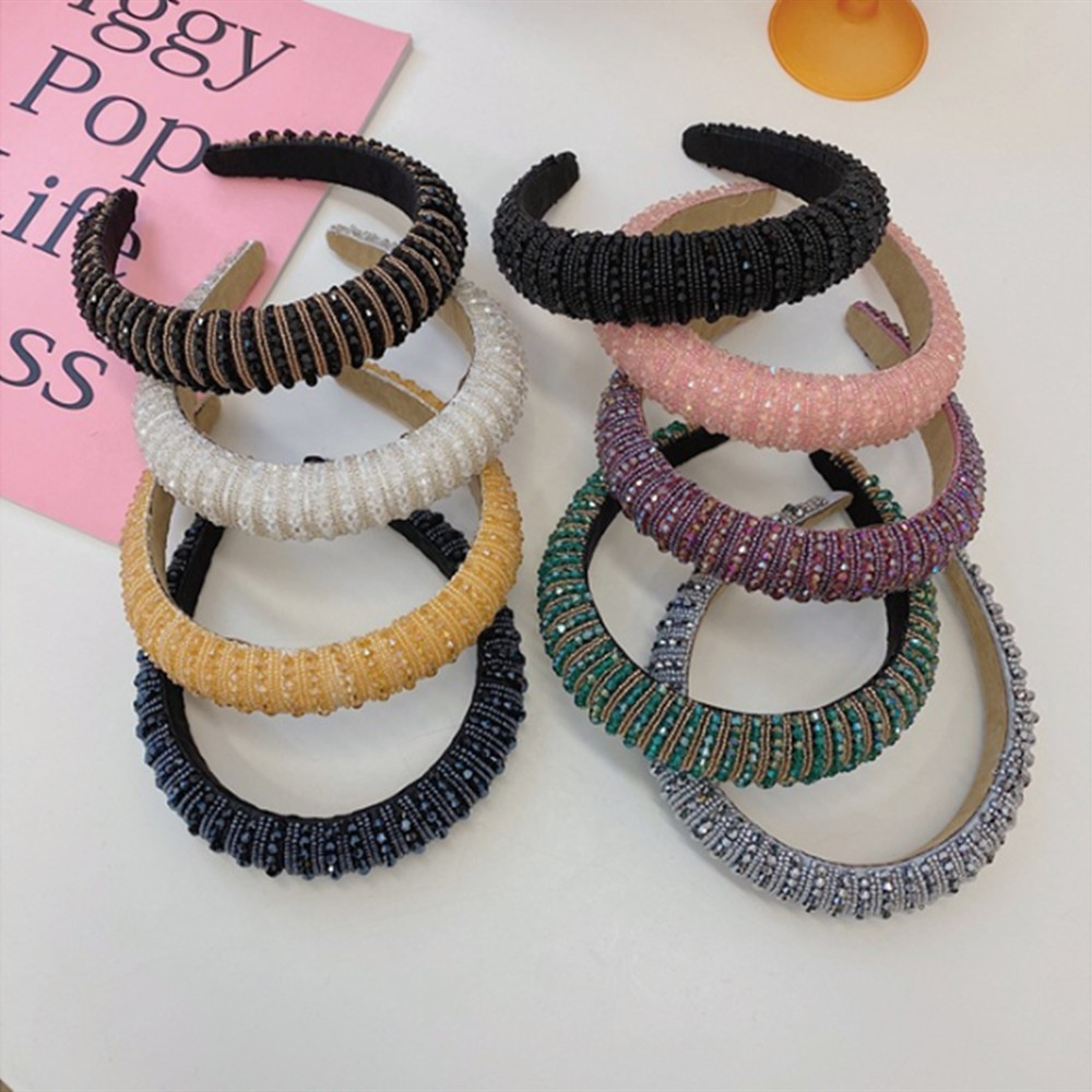 Hair Rubber Bands Highend hair accessorie crystal widebrimmed headband full of s and baroque girl band 230512
