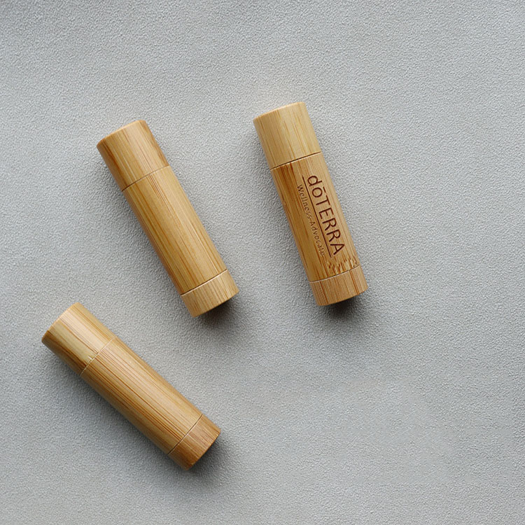 Bamboo DIY design empty lip gloss container lip balm cosmetic packaging containers 5g