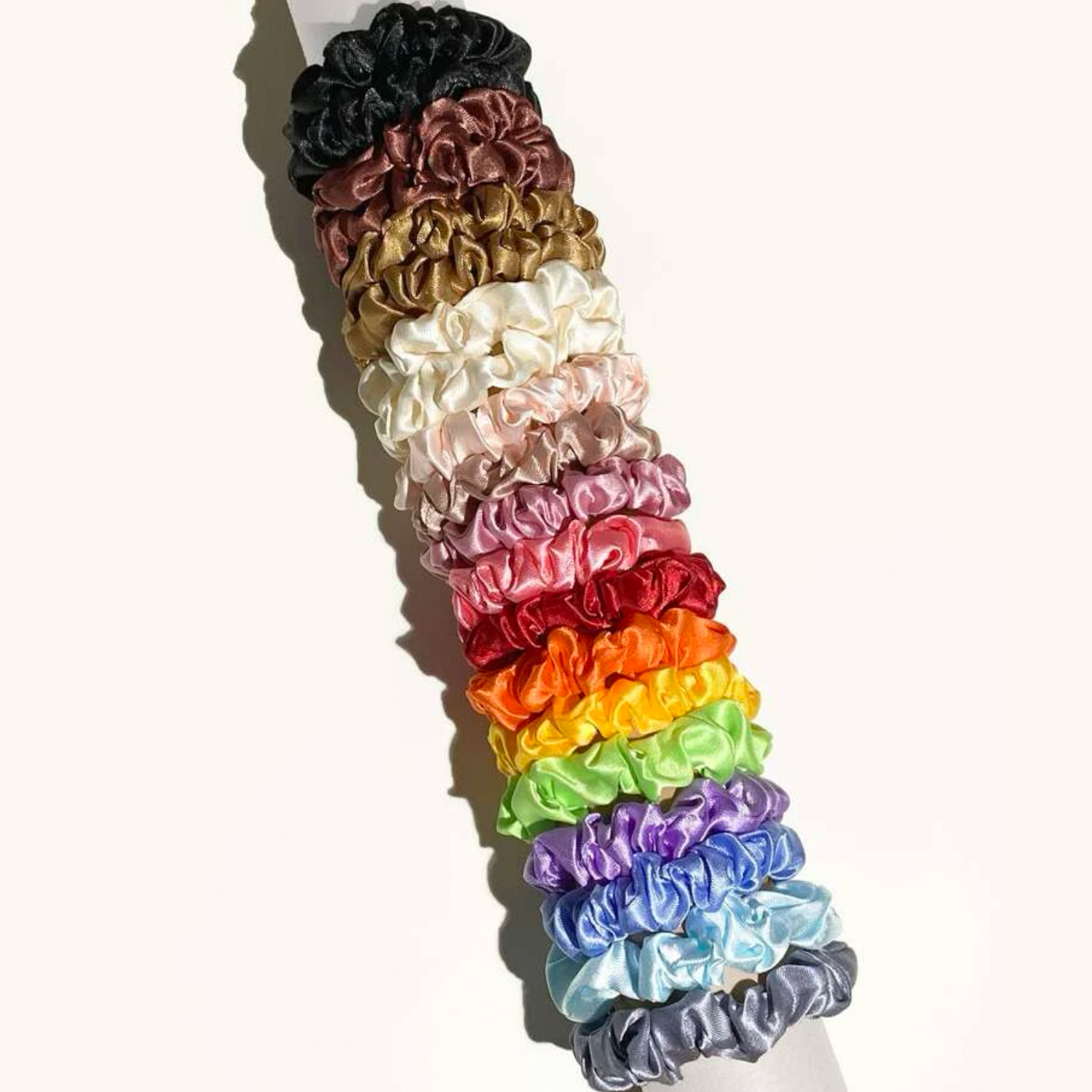 Headwear Hair Accessories Wholesale 60PCS Satin Silk Scrunchies Elastic tail Holders Rubber Band For band Ties Ropes 230512