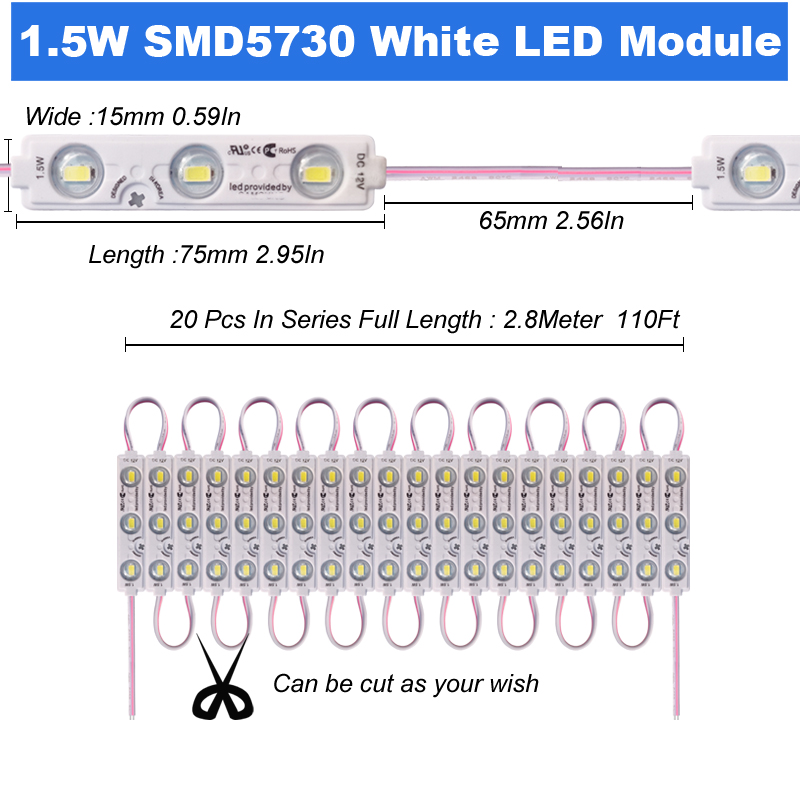 Super Bright 3 LED Module RGB 5050 SMD led Waterproof Decorative Storefront LED Light for Letter Sign Advertising Signs crestech168
