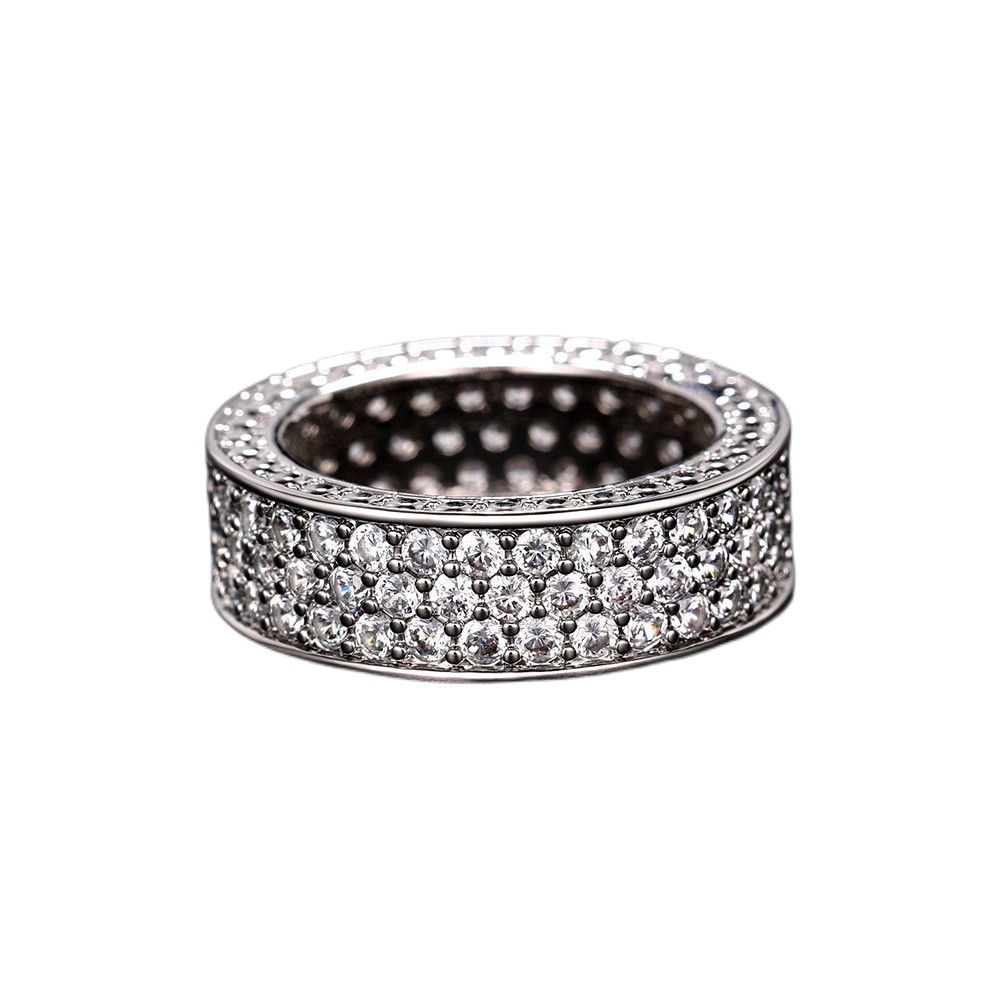 2023 Top Sell Wedding Rings Luxury Jewelry 925 Sterling Silver Fill Full Pave White 5A Cubic Zircon CZ Diamond Handmade Party Women Engagement Band Ri