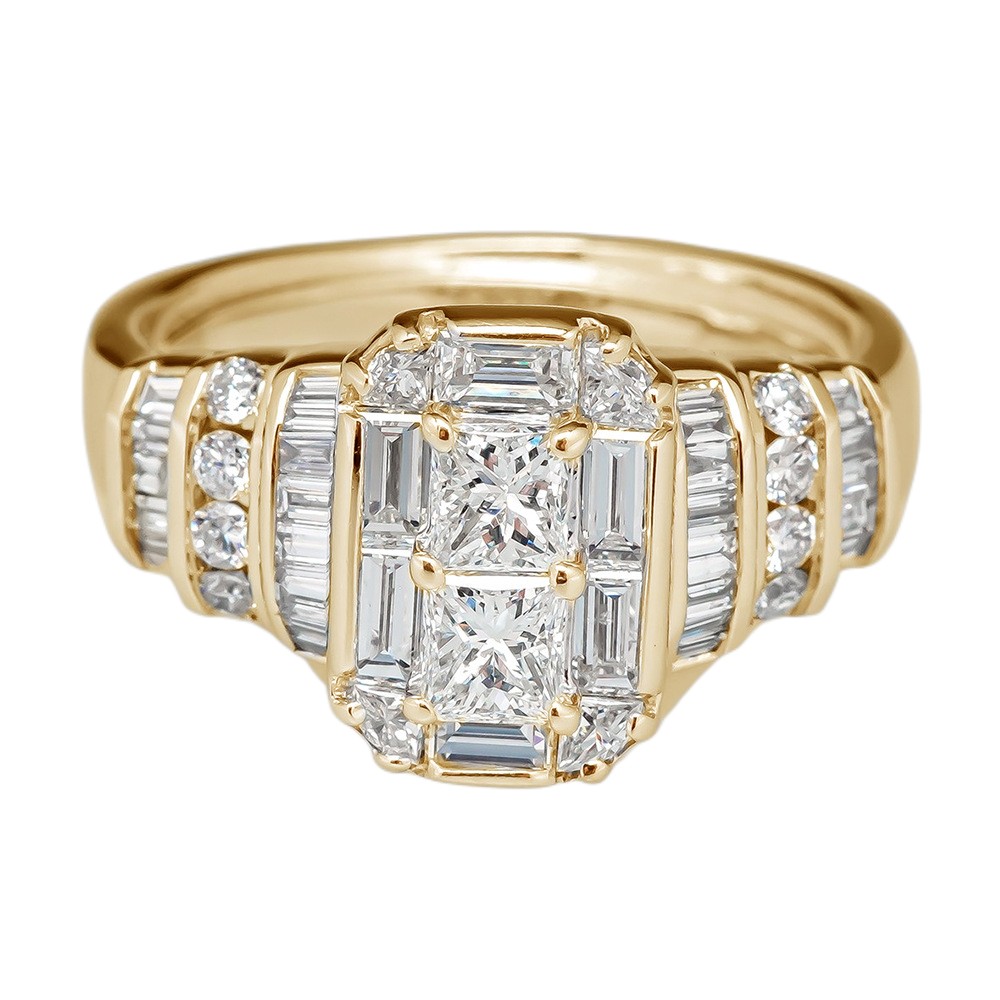 2023 Brand Wedding Rings Luxury Jewelry 925 Sterling Silver T Princess Cut White Topaz CZ Diamond Gemstones Party Eternity Women Engagement Band Ring 