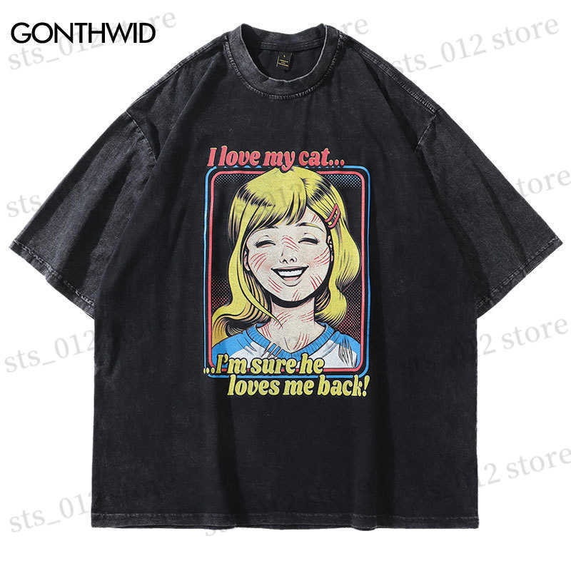 Men's T-Shirts Distressed T-Shirt Funny Cat Print Oversize Tshirt Streetwear Hip Hop Casual Cotton Short Sleeve Shirts 2023 Harajuku Loose Top T230512, Black7
Men's T-Shirts Distressed T-Shirt Funny Cat Print Oversize Tshirt Streetwear Hip Hop Casual Cotton Short Sleeve Shirts 2023 Harajuku Loose Top T230512, Black7