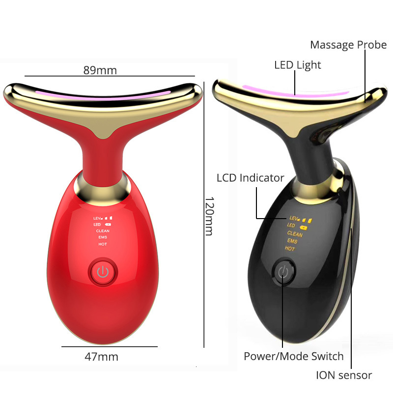 Face Care Devices Neck Anti Wrinkle Beauty Device and Tighten Massager Electric LED Pon Microcurrent Remover 230512